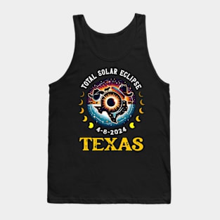 Texas Solar Eclipse 2024 Party Total USA Map Totality Tank Top